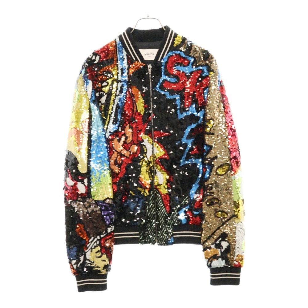 CELINE(セリーヌ) 19SS ×CHRISTIAN MARCLAY SKIZZIX サブレ クリスチャン・マークレー スパンコール ジップアップテディジャケット 2V408865C