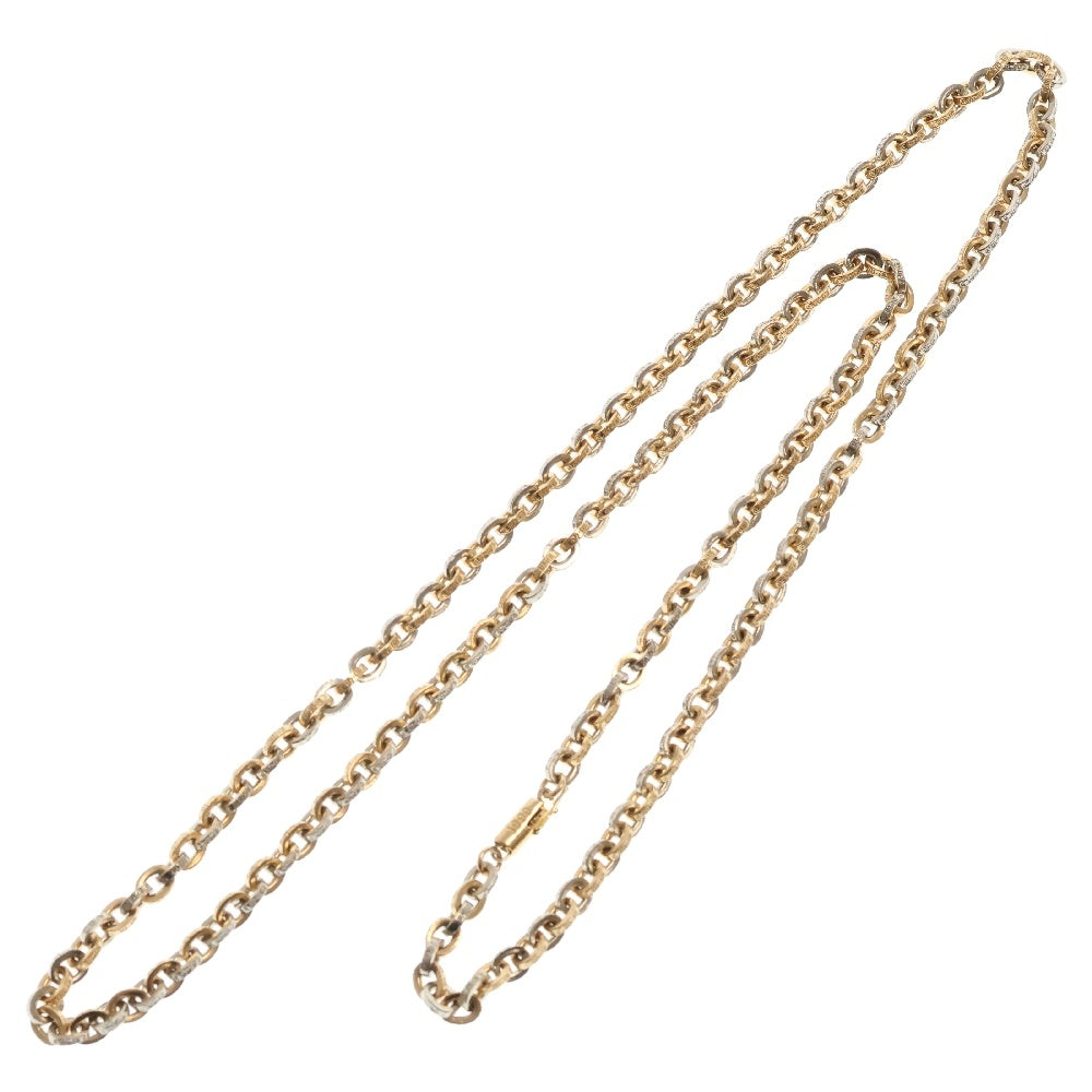 CHROME HEARTS(クロムハーツ) 18K/22K PAPER CHAIN ALTRNTMG LINKS ペーパーチェーン ネックレス 30inch ゴールド/ホワイトゴールド