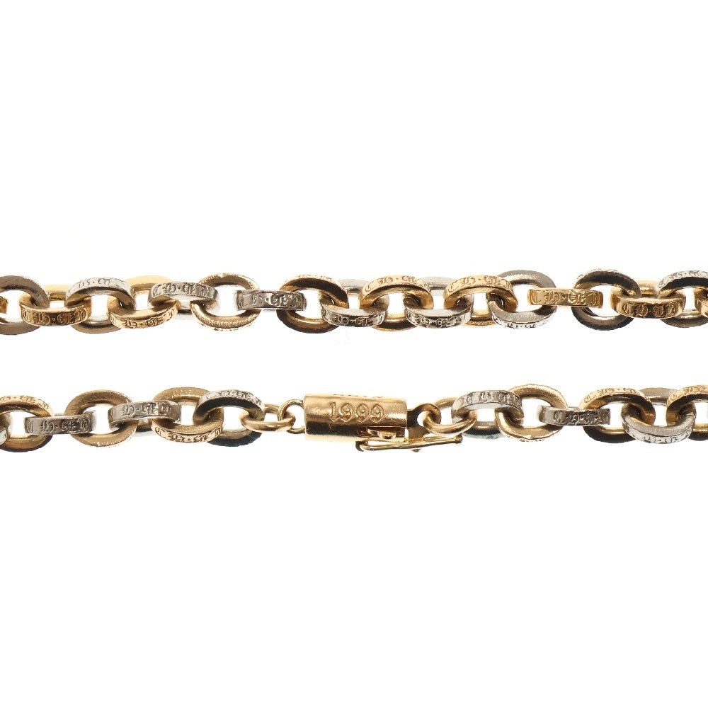 CHROME HEARTS(クロムハーツ) 18K/22K PAPER CHAIN ALTRNTMG LINKS ペーパーチェーン ネックレス 30inch ゴールド/ホワイトゴールド