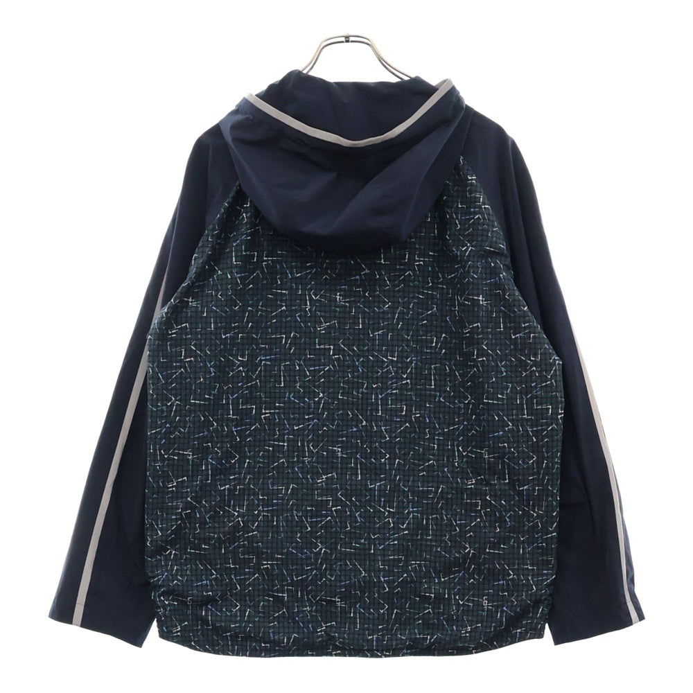 HERMES(エルメス) 総柄 ジップアップ フーデッドリバーシブルジャケット ネイビー