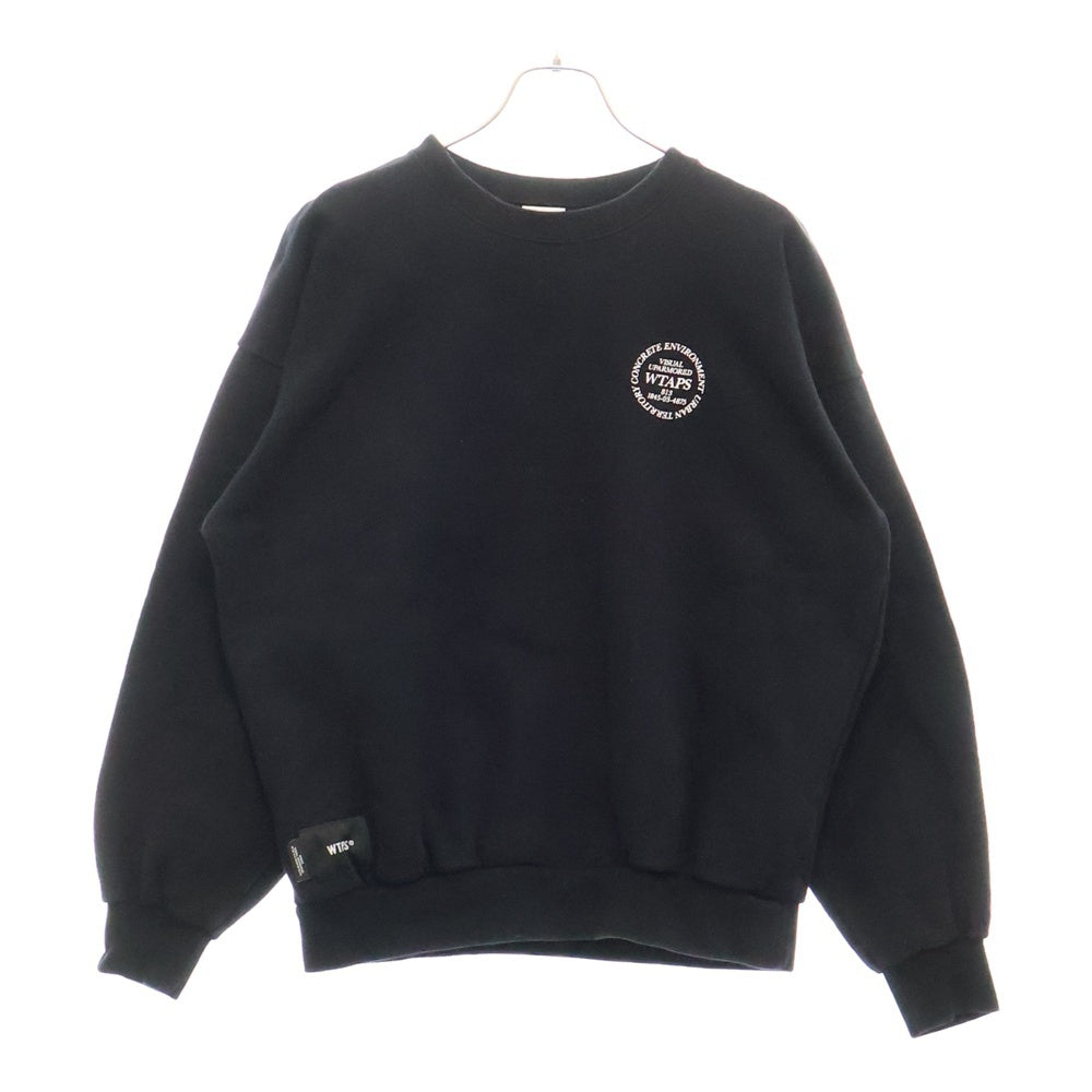 WTAPS(ダブルタップス) サークルロゴプリント 長袖スウェット トレーナー ブラック