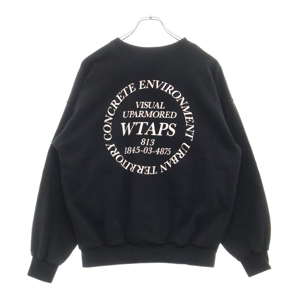 WTAPS(ダブルタップス) サークルロゴプリント 長袖スウェット トレーナー ブラック