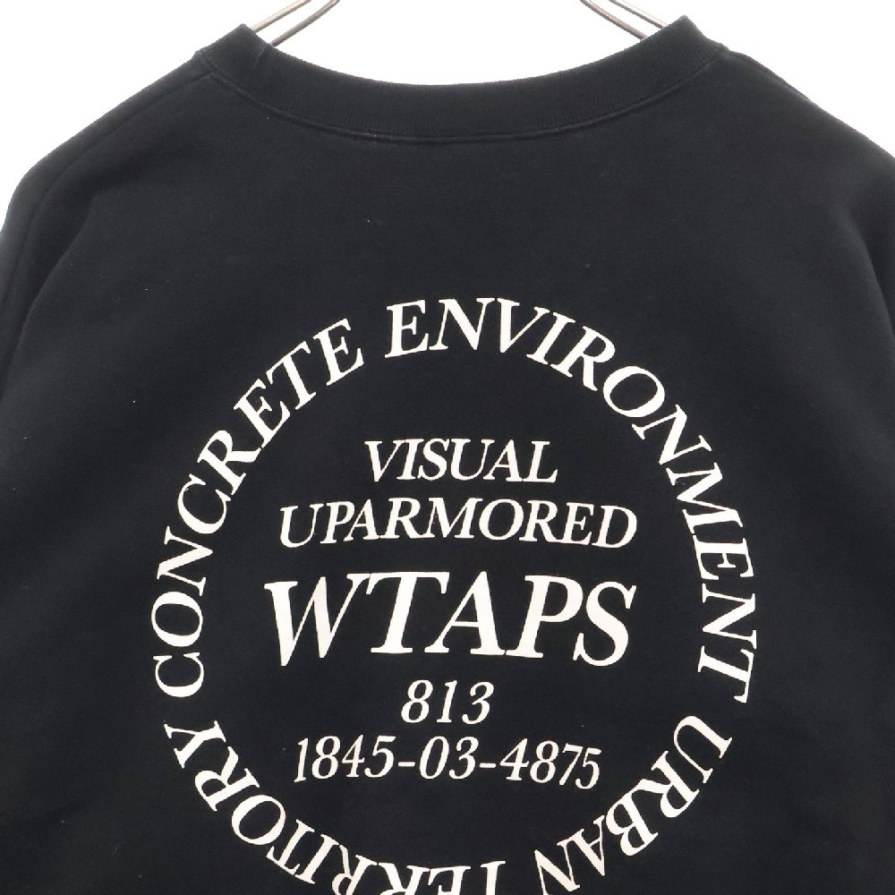 WTAPS(ダブルタップス) サークルロゴプリント 長袖スウェット トレーナー ブラック