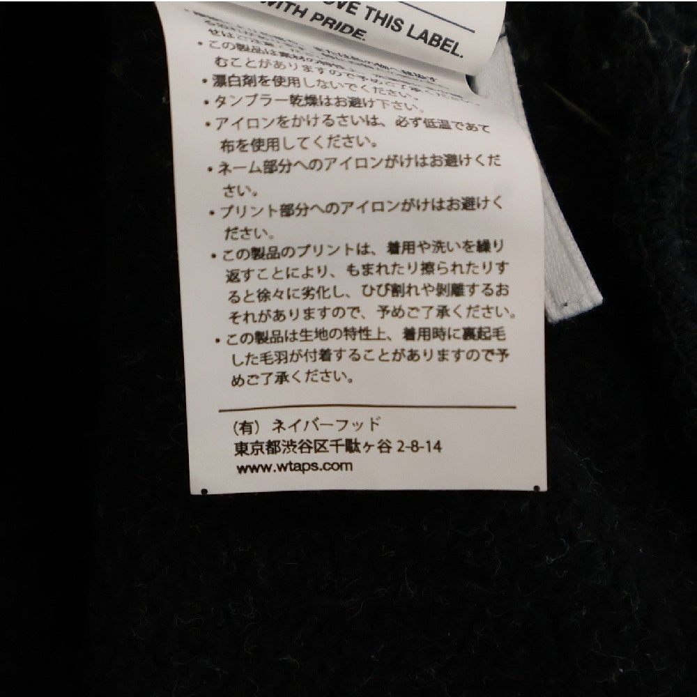WTAPS(ダブルタップス) サークルロゴプリント 長袖スウェット トレーナー ブラック