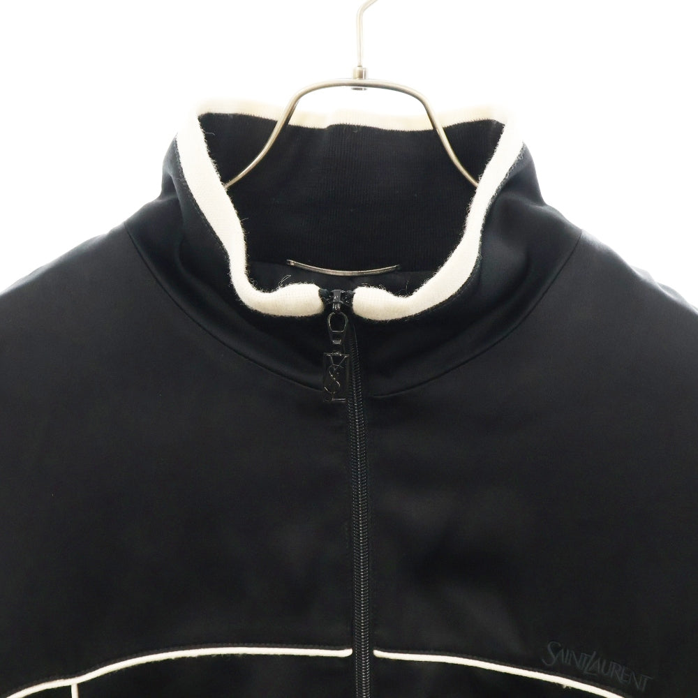 SAINT LAURENT PARIS(サンローランパリ) 23AW パネルデザインハイネックサテンジャケット トラックジャケット V29U 753065 Y3G36 1000 ブラック