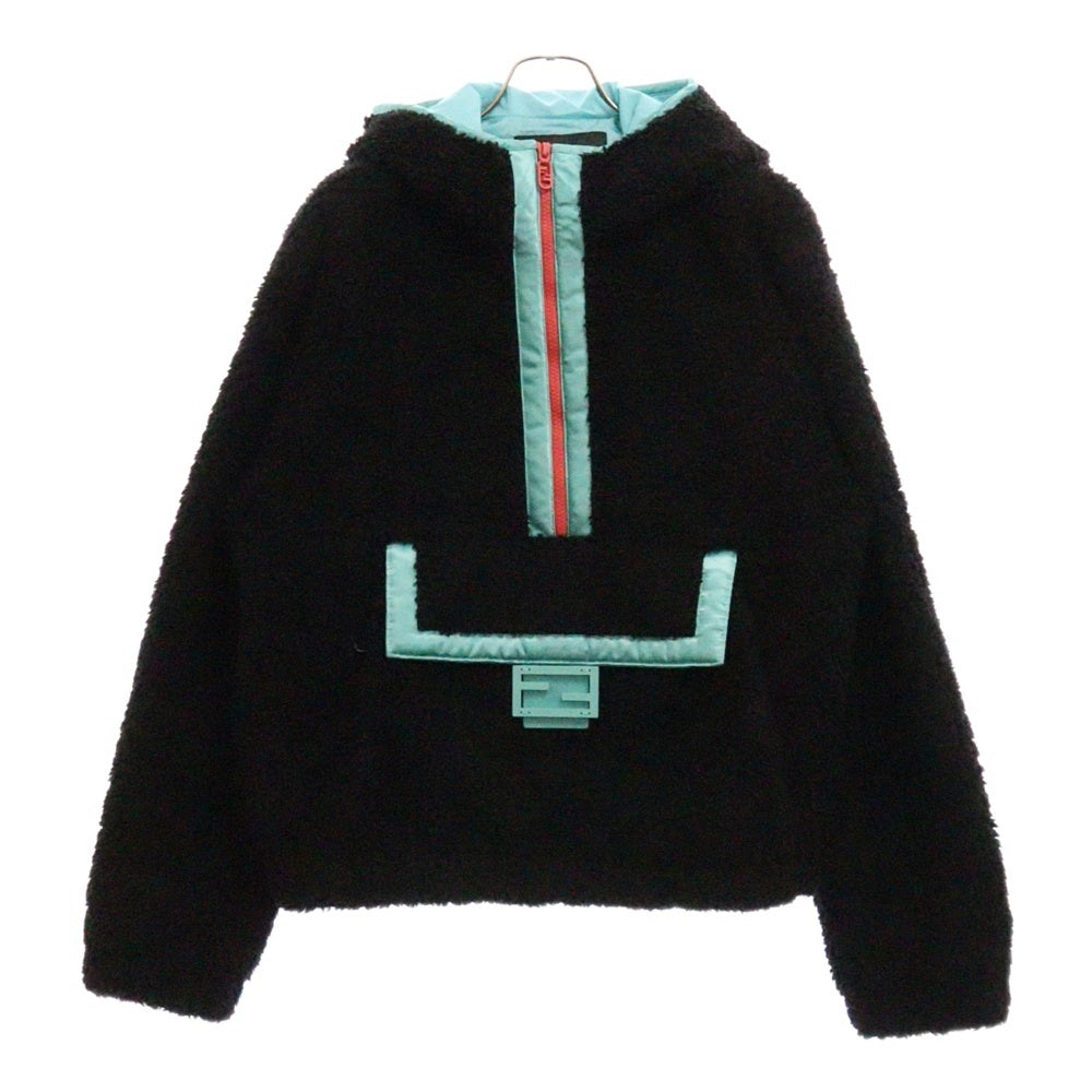 FENDI(フェンディ) Wool Teddy Anorak ウールテディ アノラックフーディ ジャケット FW1214 AMG8 ブラック