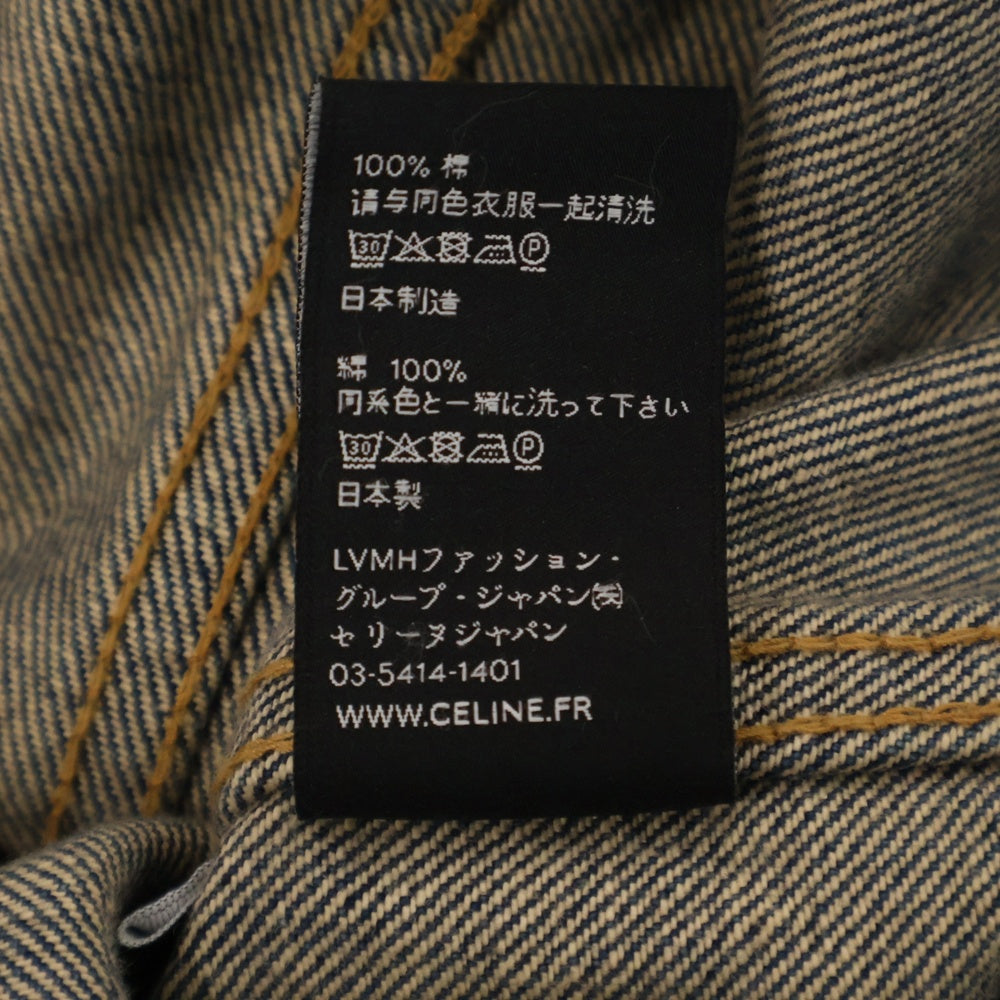CELINE(セリーヌ) 20AW バックロゴ刺繍 ダークユニオンウォッシュデニムジャケット インディゴ