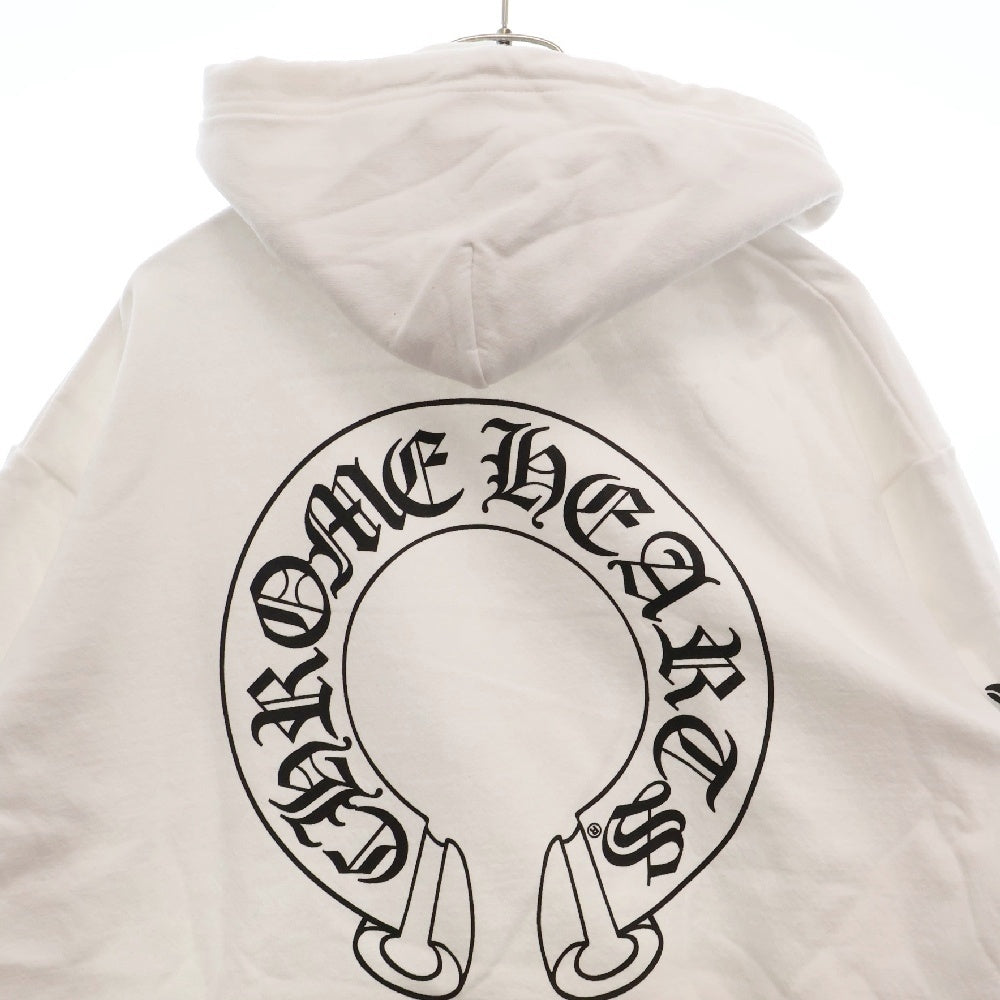CHROME HEARTS(クロムハーツ) HORSESHOE PULLOVER HOODIE ホースシュープリント アームフローラル スウェットプルオーバーパーカー ホワイト