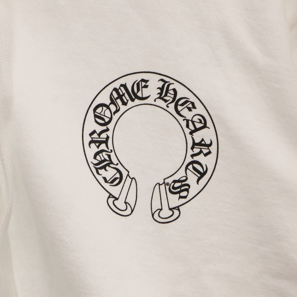 CHROME HEARTS(クロムハーツ) HORSESHOE PULLOVER HOODIE ホースシュープリント アームフローラル スウェットプルオーバーパーカー ホワイト