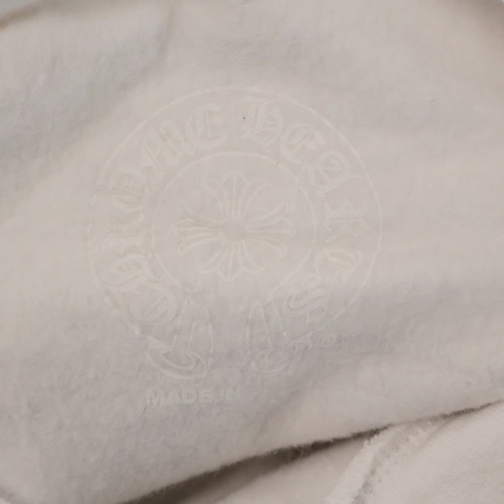 CHROME HEARTS(クロムハーツ) HORSESHOE PULLOVER HOODIE ホースシュープリント アームフローラル スウェットプルオーバーパーカー ホワイト