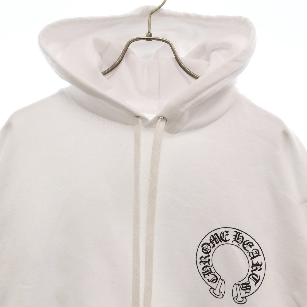 CHROME HEARTS(クロムハーツ) HORSESHOE PULLOVER HOODIE ホースシュープリント アームフローラル スウェットプルオーバーパーカー ホワイト