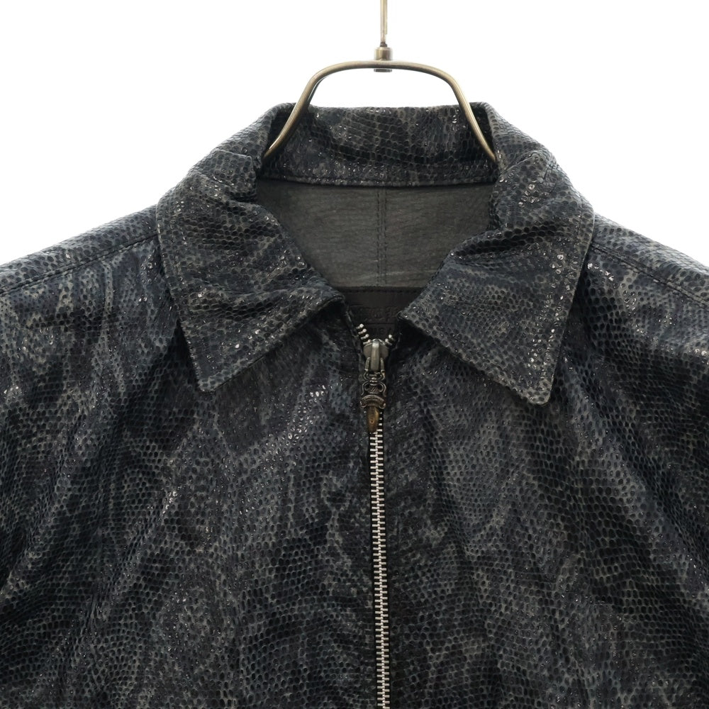 CHROME HEARTS(クロムハーツ) OLD スネーク 蛇革 シングルジップアップジャケット グレー