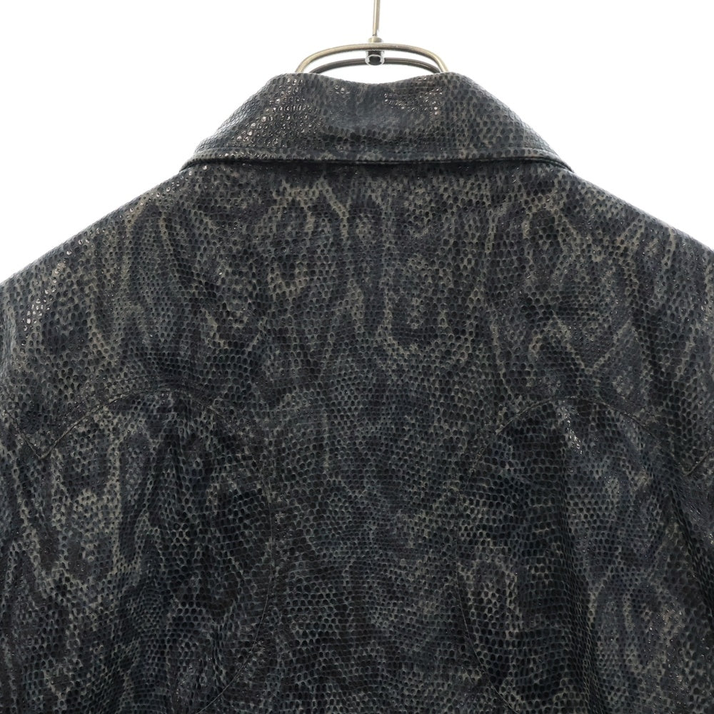CHROME HEARTS(クロムハーツ) OLD スネーク 蛇革 シングルジップアップジャケット グレー