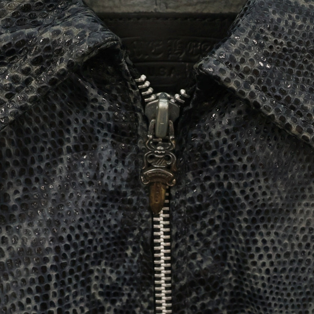 CHROME HEARTS(クロムハーツ) OLD スネーク 蛇革 シングルジップアップジャケット グレー