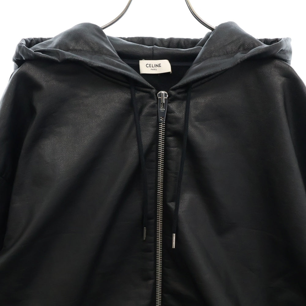CELINE(セリーヌ) 22SS バックロゴ ジップアップ コーティングジャケット ブルゾン ブラック 2Y621250Q