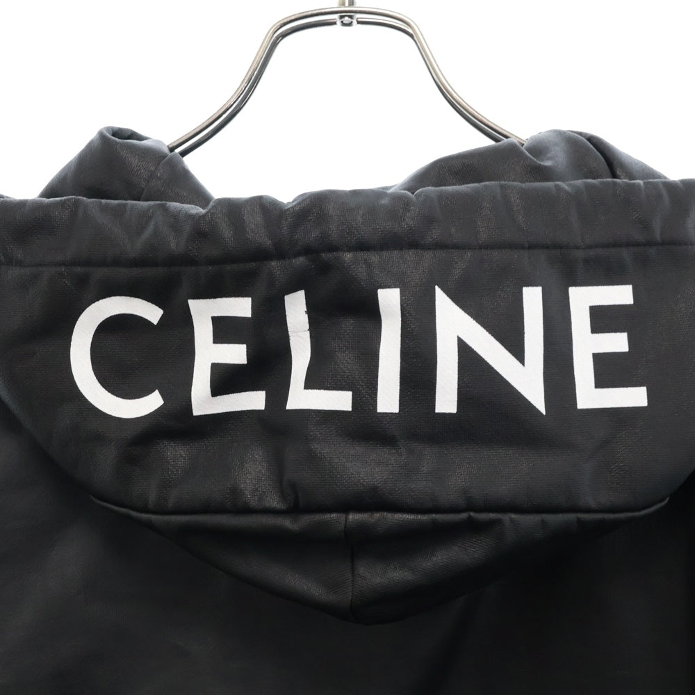CELINE(セリーヌ) 22SS バックロゴ ジップアップ コーティングジャケット ブルゾン ブラック 2Y621250Q