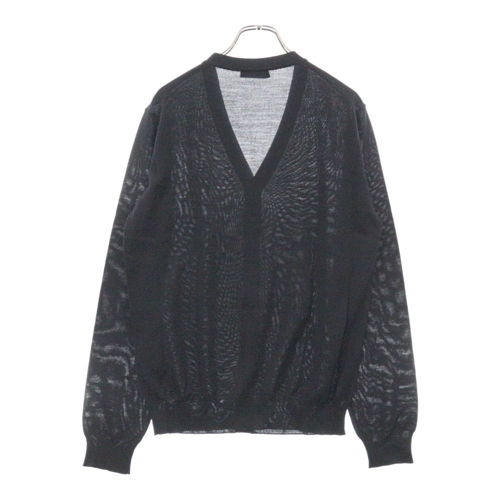 PRADA(プラダ) バージンウール 長袖ニットカーディガン ネイビー DNA959 S221 128D