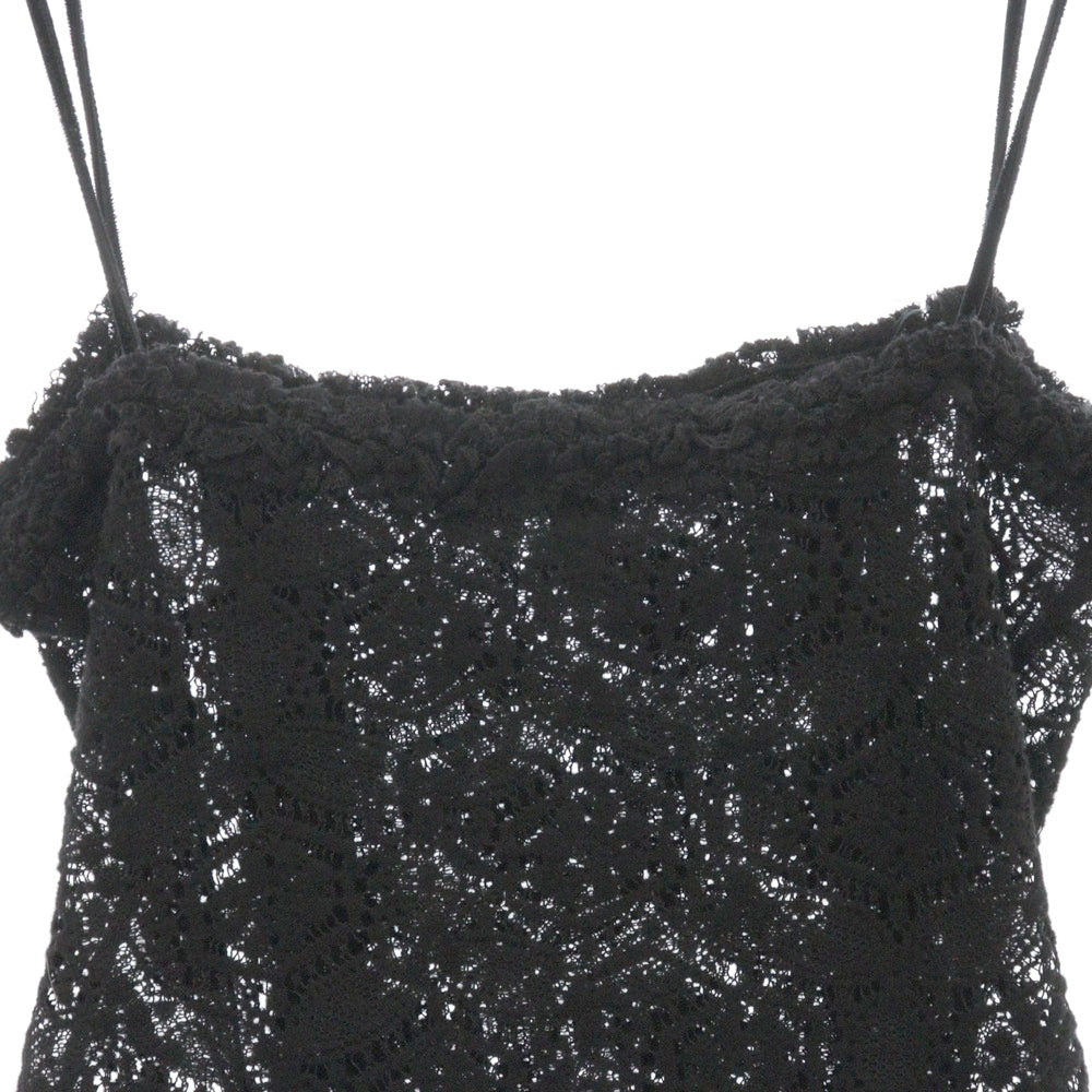 CHANEL(シャネル) 04A ロゴメタル付 レース刺繍 キャミソール カットソー レディース ブラック P24544