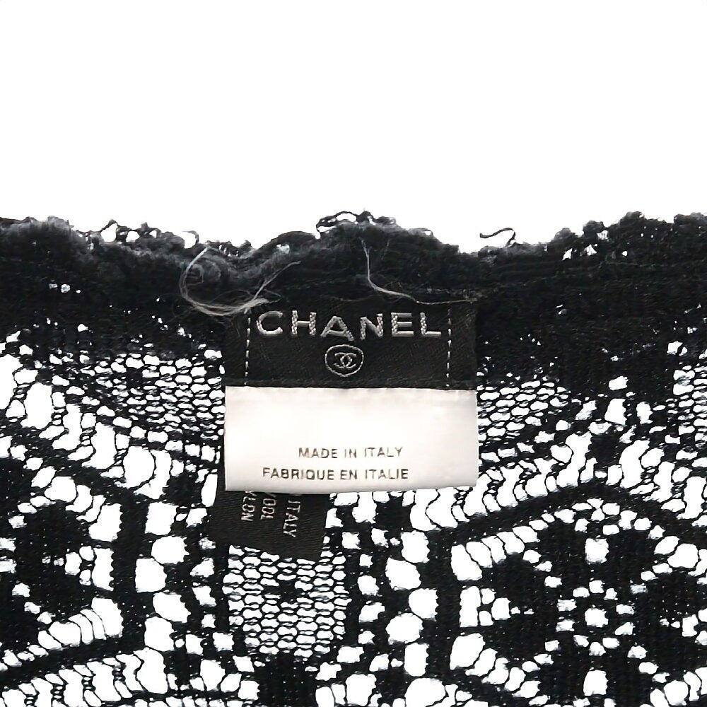 CHANEL(シャネル) 04A ロゴメタル付 レース刺繍 キャミソール カットソー レディース ブラック P24544