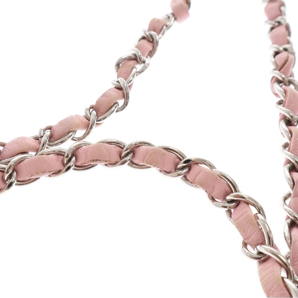 CHANEL(シャネル) ココマーク ツイード 26 シルバー金具 ターンロック Wフラップ チェーンショルダーバッグ ピンク 10番台 レディース