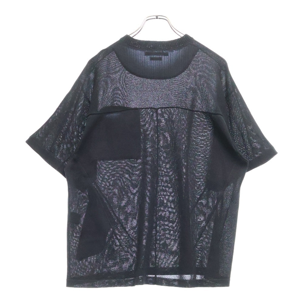 UNDERCOVER(アンダーカバー) 24SS 和紙混 ペーパーニット 半袖セーターTシャツ カットソー ネイビー US1D4901