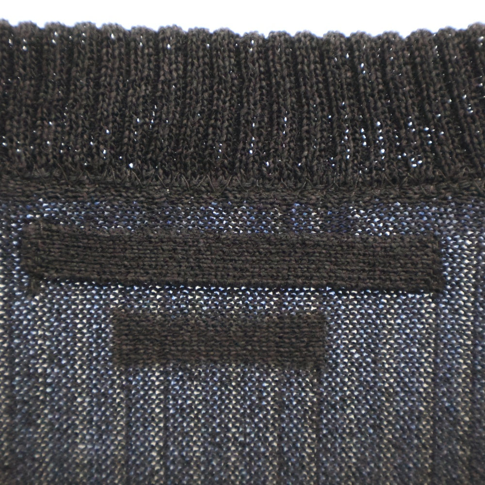 UNDERCOVER(アンダーカバー) 24SS 和紙混 ペーパーニット 半袖セーターTシャツ カットソー ネイビー US1D4901