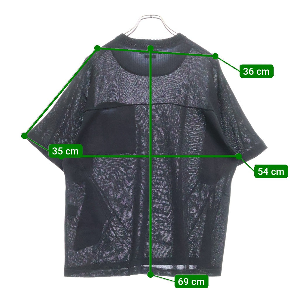 UNDERCOVER(アンダーカバー) 24SS 和紙混 ペーパーニット 半袖セーターTシャツ カットソー ネイビー US1D4901