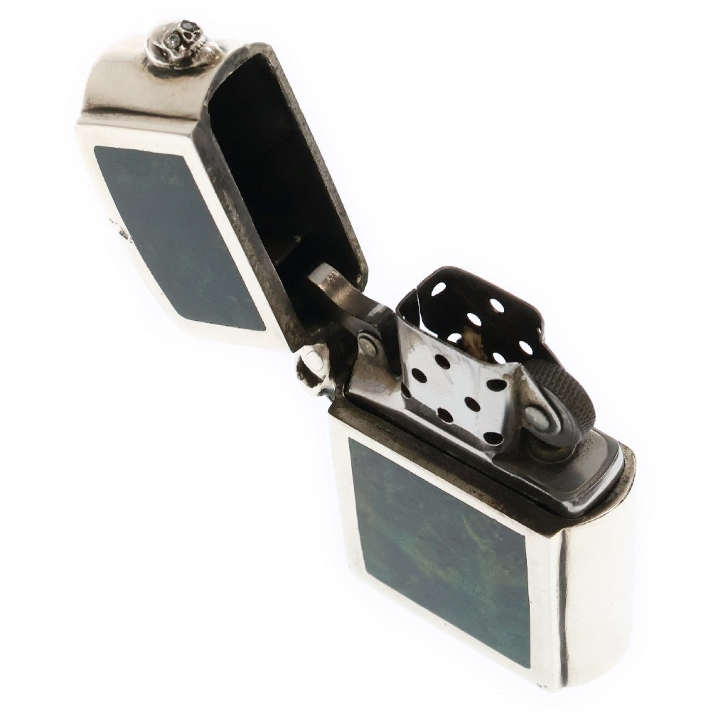STANLEY GUESS(スタンリーゲス) Wood Inlaid lighter スカル ラージウッドインレイライター シルバー