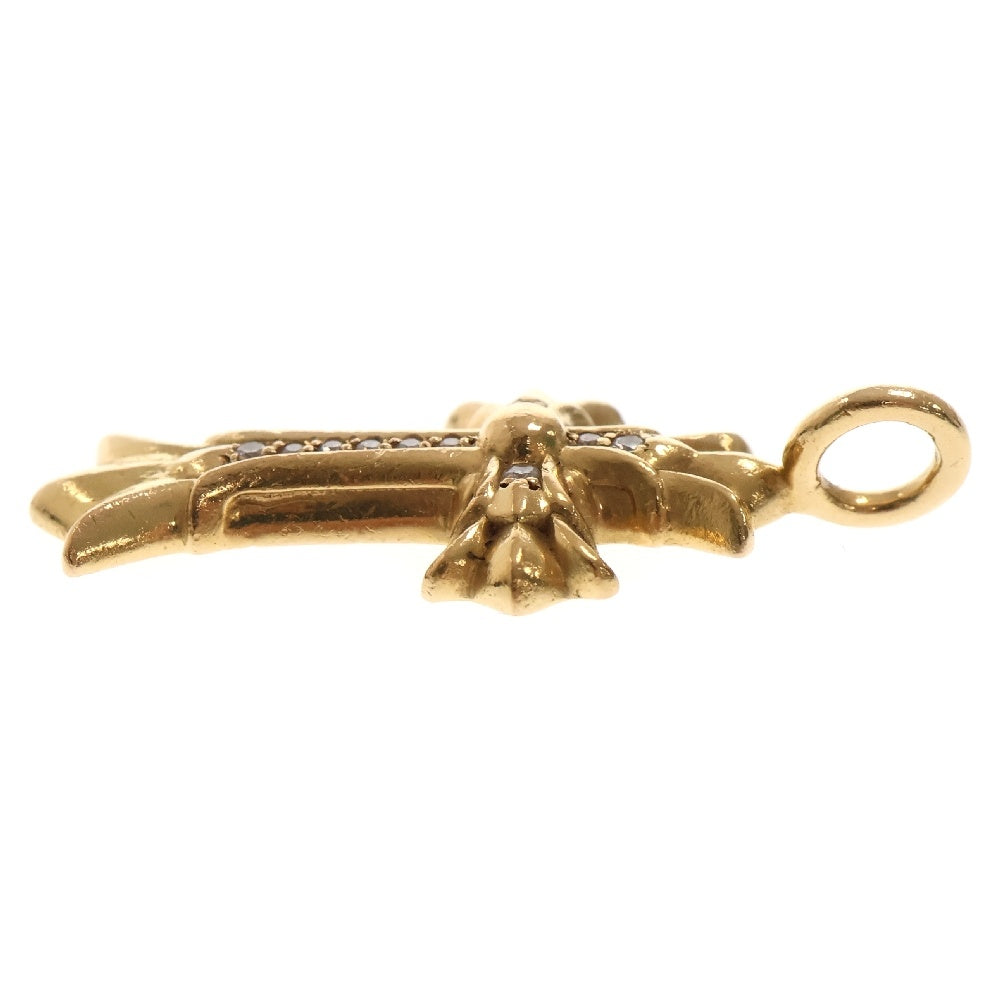 CHROME HEARTS(クロムハーツ) 22K DBL CH CRS P/DIA ダブルCHクロスチャーム PAVEダイヤ ペンダントトップ ゴールド BCA029