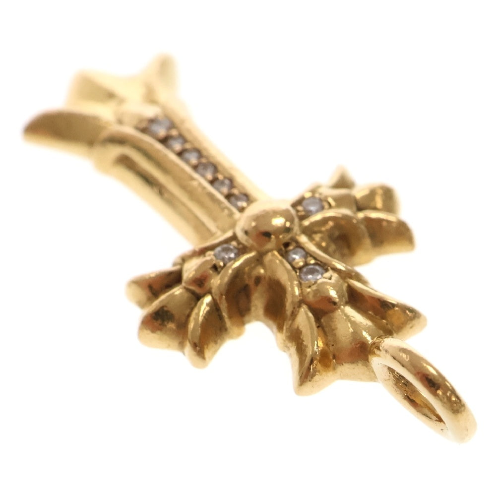 CHROME HEARTS(クロムハーツ) 22K DBL CH CRS P/DIA ダブルCHクロスチャーム PAVEダイヤ ペンダントトップ ゴールド BCA029