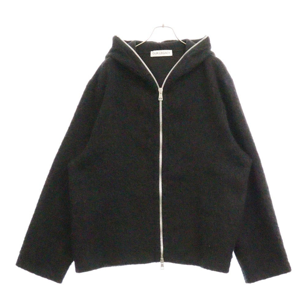 OUR LEGACY(アワーレガシー) 24AWFULL ZIP HOOD Black M4243FBH へアリーウール フルジップ フーディ パーカー ブラック