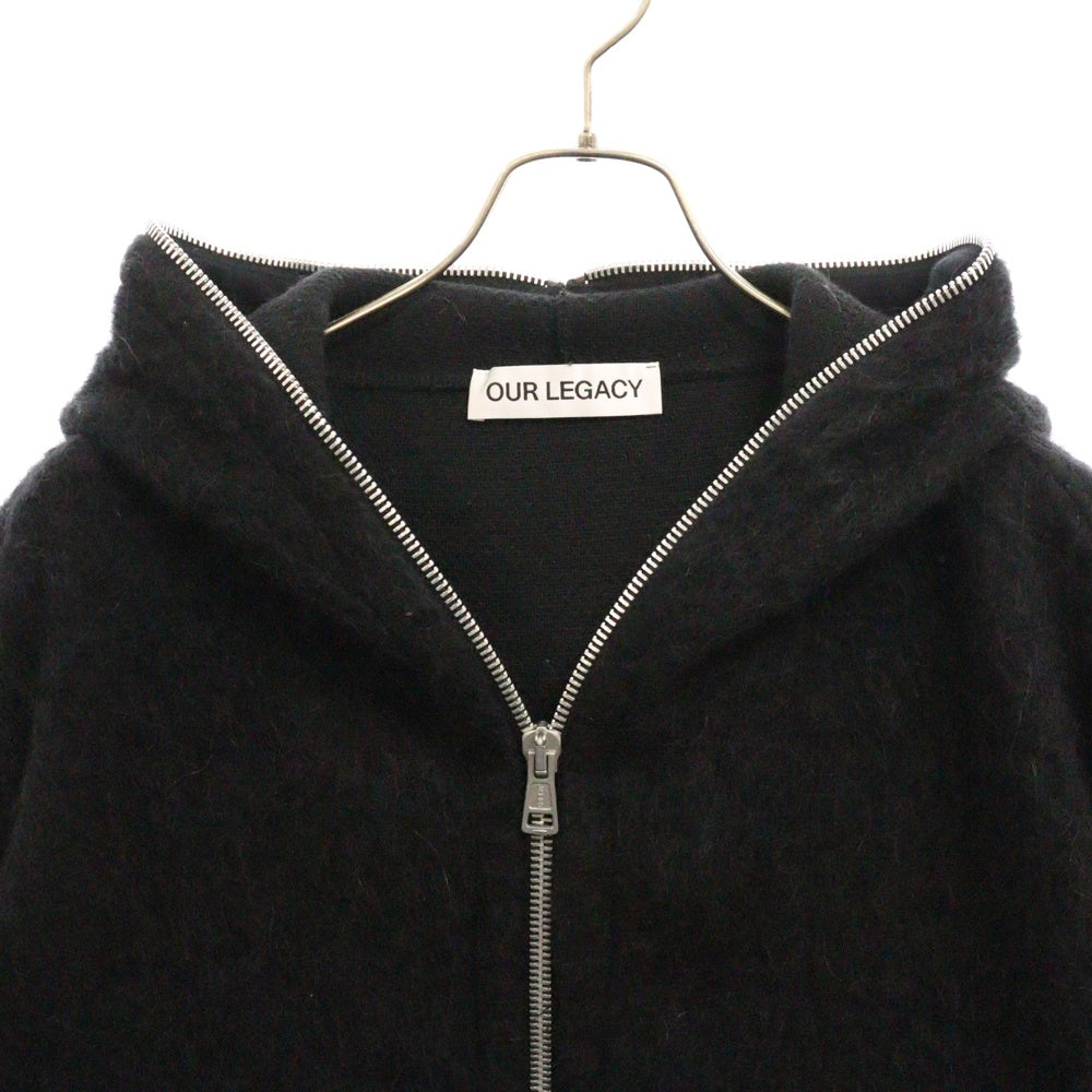 OUR LEGACY(アワーレガシー) 24AWFULL ZIP HOOD Black M4243FBH へアリーウール フルジップ フーディ パーカー ブラック