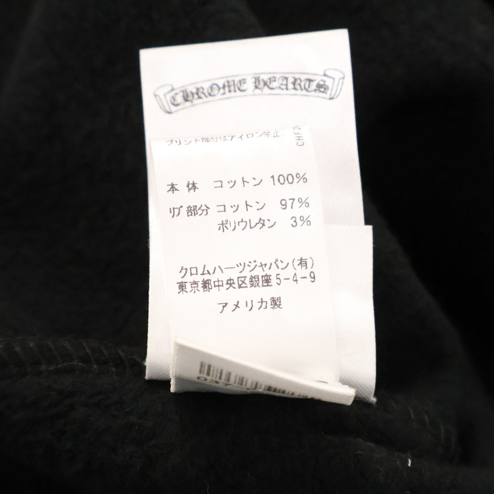 CHROME HEARTS(クロムハーツ) Horseshoe Crewneck Sweatshirt ホースシュープリント 袖フローラル クルーネックスウェットトレーナー ブラック