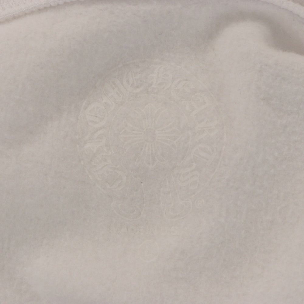 CHROME HEARTS(クロムハーツ) Horseshoe Crewneck Sweatshirt ホースシュープリント 袖フローラル クルーネックスウェットトレーナー ホワイト