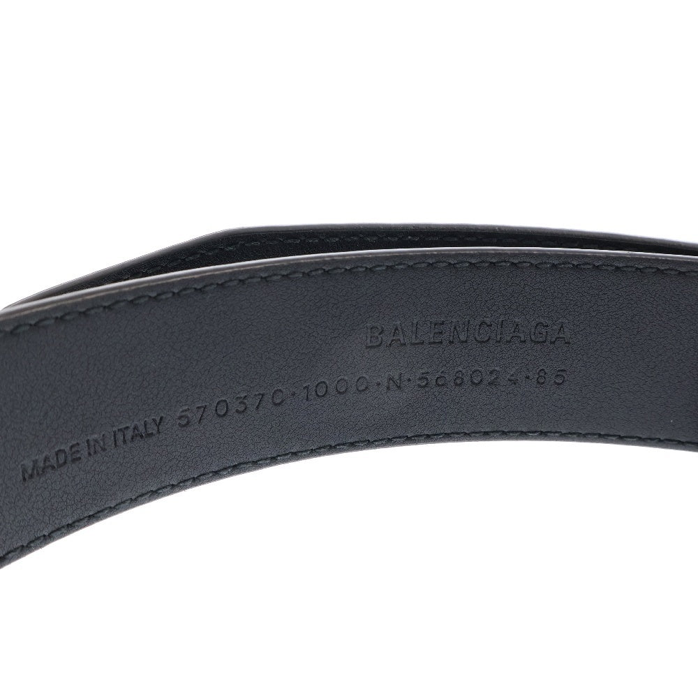 BALENCIAGA(バレンシアガ) BBロゴバックル 型押しレザー ベルト 570370 ブラック