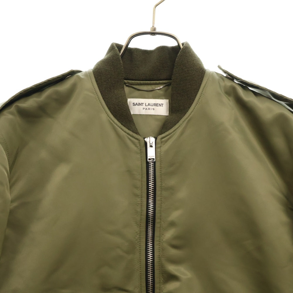 SAINT LAURENT PARIS(サンローランパリ) 15AW エディ期 ジップアップ クラシックボンバージャケット MA-1 397643 YYL53 カーキ