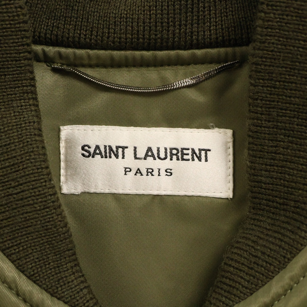 SAINT LAURENT PARIS(サンローランパリ) 15AW エディ期 ジップアップ クラシックボンバージャケット MA-1 397643 YYL53 カーキ