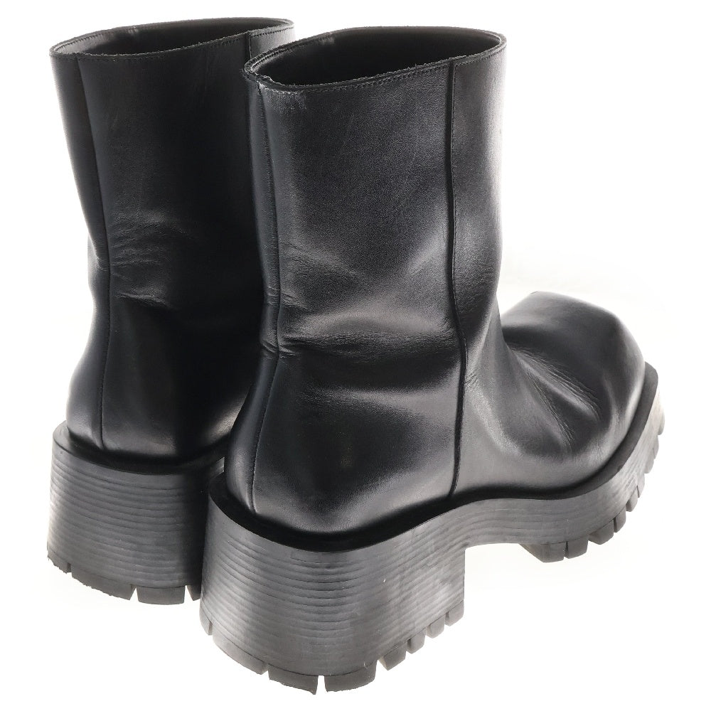 BALENCIAGA(バレンシアガ) TROOPER 678414 スクエアトゥ レザートルーパーブーツ ブラック