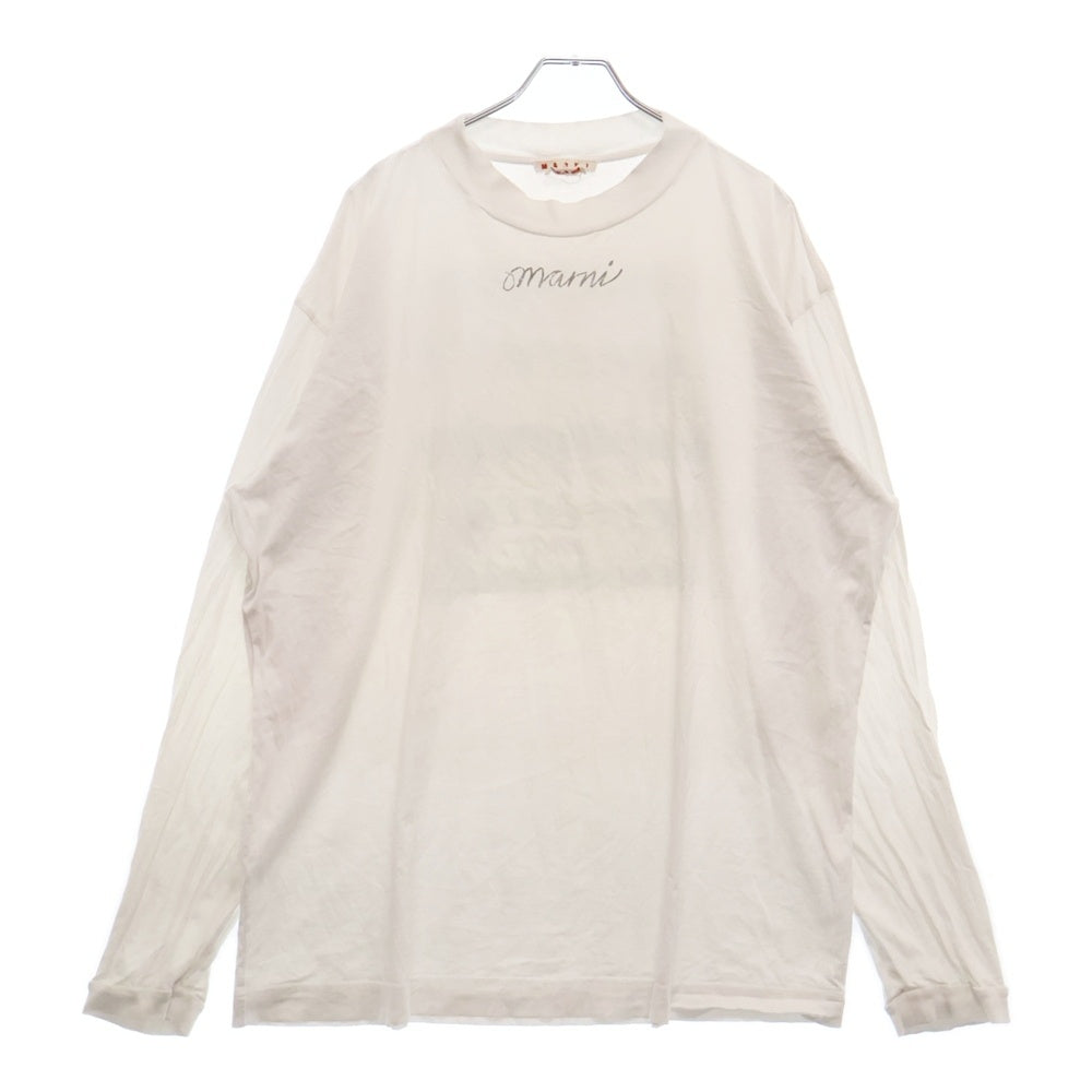 MARNI(マルニ) 24AW バックロゴプリント ロングスリーブ長袖Tシャツ HUMU0242P1 ホワイト