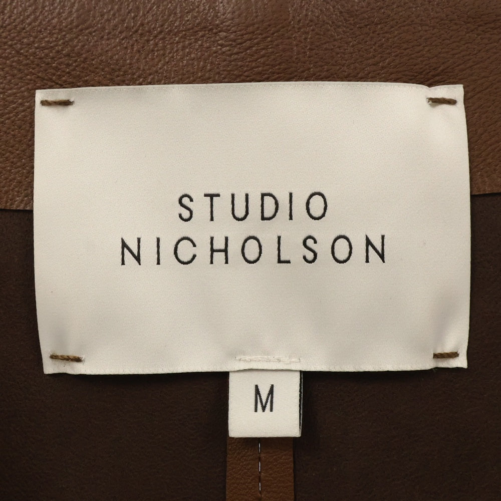 STUDIO NICHOLSON(スタジオニコルソン) ラム シープレザー ボタンアップベスト51-10‐421003 ブラウン