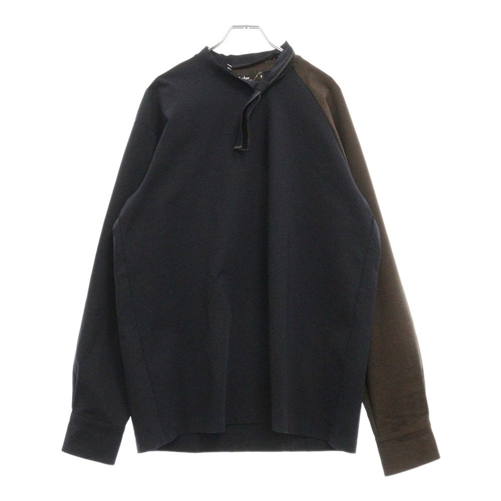 kolor(カラー) 22AW PULLOVER TEE ストレッチリボン プルオーバーシャツ ネイビー/ブラウン 22WCM-T01202