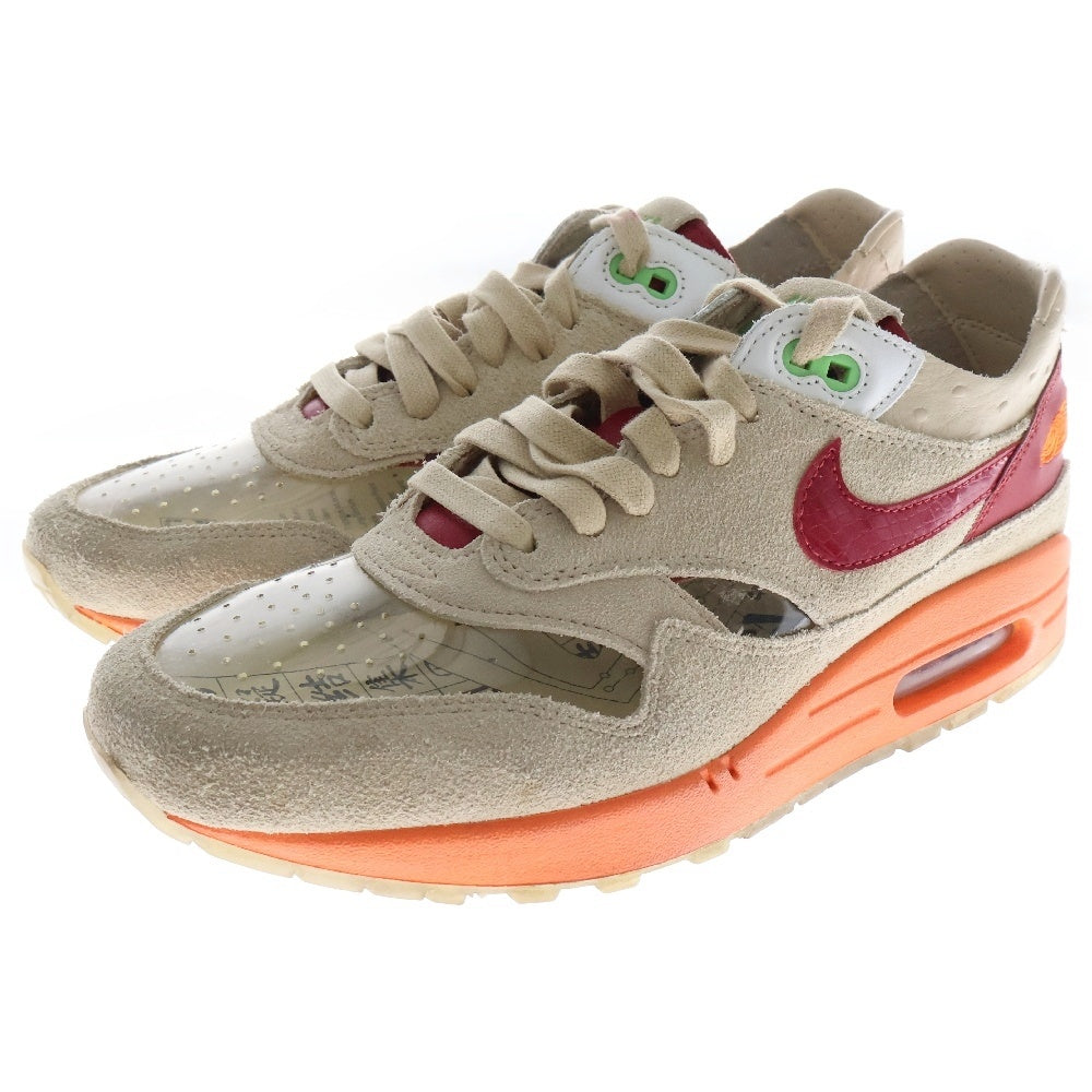 NIKE(ナイキ) ×CLOT AIR MAX1 クロット エアマックス1 ローカットスニーカー DD1870-100 ベージュ/オレンジ US9/27cm