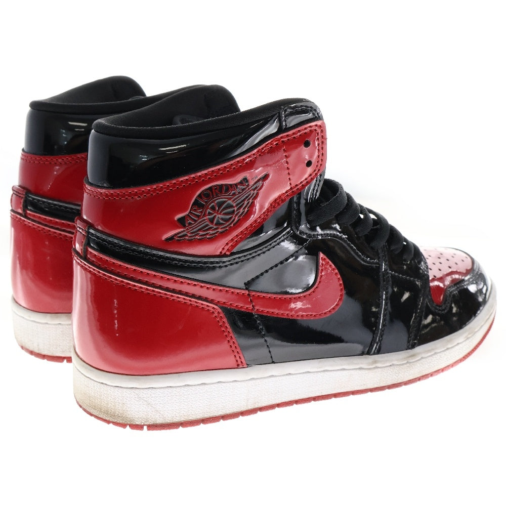 NIKE(ナイキ) AIR JORDAN 1 HIGH OG PATENT BRED 555088-063エアジョーダン1 OG パテント ブレッド ハイカットスニーカー ブラック/レッド US9/27cm