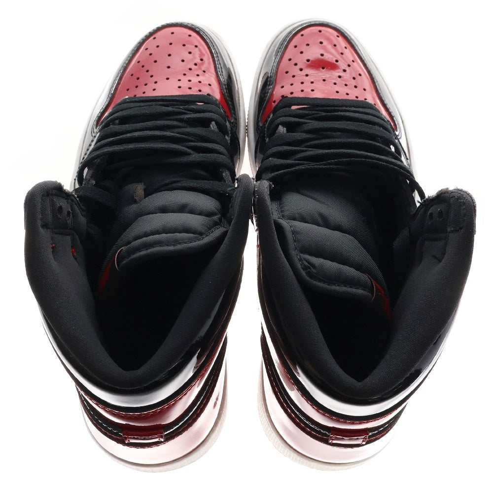 NIKE(ナイキ) AIR JORDAN 1 HIGH OG PATENT BRED 555088-063エアジョーダン1 OG パテント ブレッド ハイカットスニーカー ブラック/レッド US9/27cm