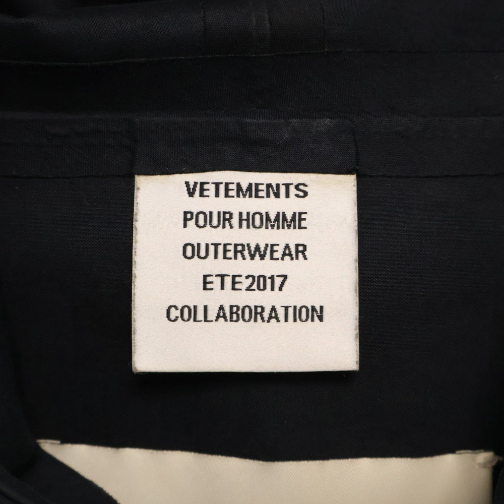 MACKINTOSH(マッキントッシュ) 17SS ×VETEMENTS ヴェトモン フーデットコットンジップアップコート ブラック MSS17MA3