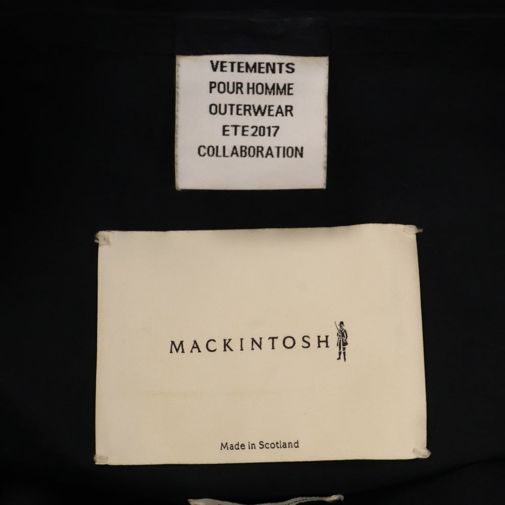 MACKINTOSH(マッキントッシュ) 17SS ×VETEMENTS ヴェトモン フーデットコットンジップアップコート ブラック MSS17MA3