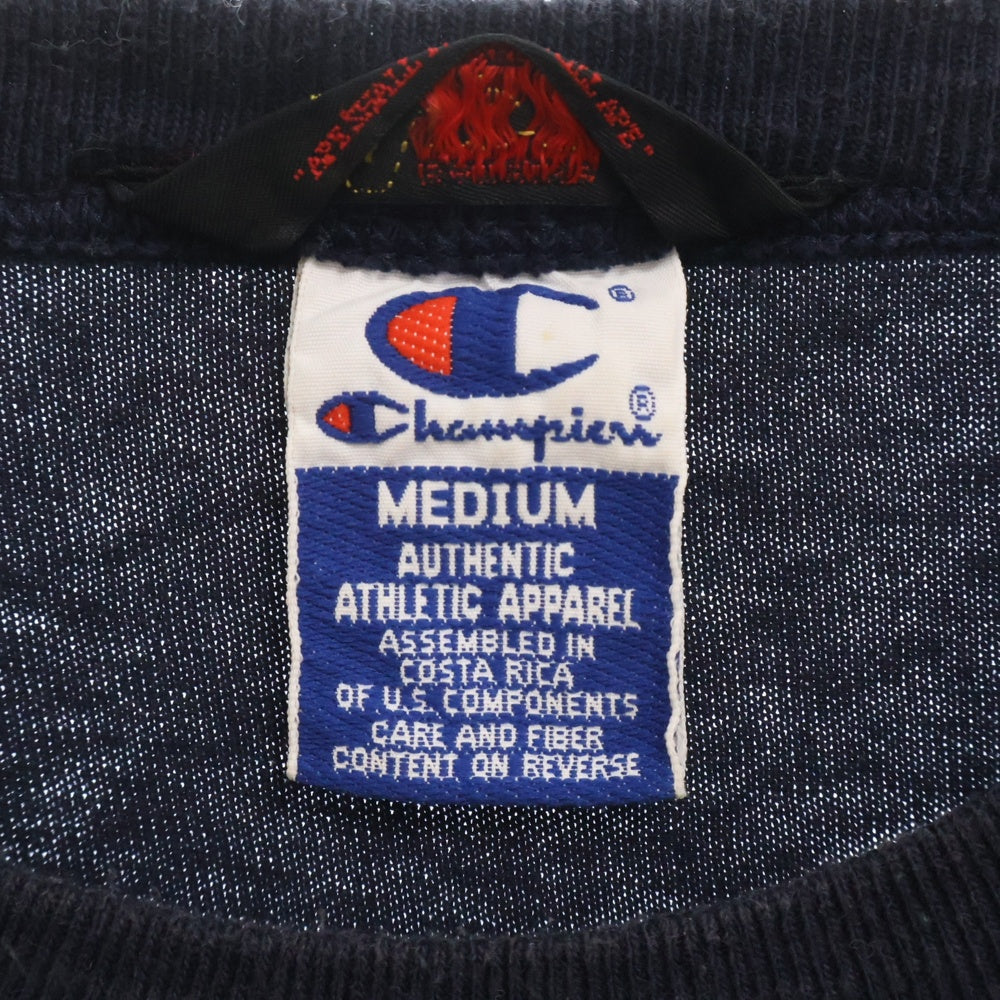 A BATHING APE(アベイシングエイプ) 90S Championタグ GENERALS ロゴ プリント クルーネック半袖Tシャツ ネイビー