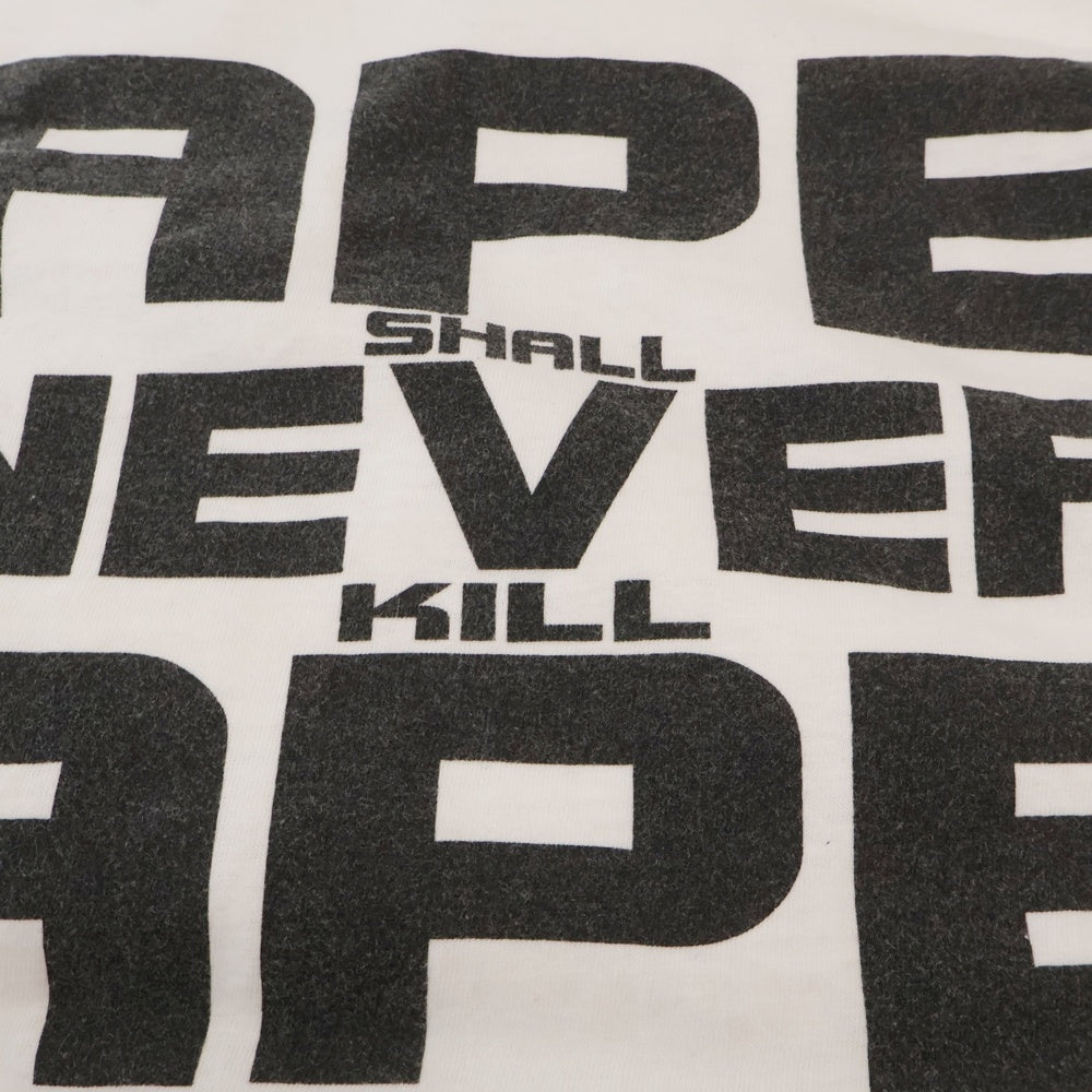 A BATHING APE(アベイシングエイプ) 90S VINTAGE ONEITA タグ APE SHALL NEVER KILL APE プリント 半袖Tシャツ ホワイト