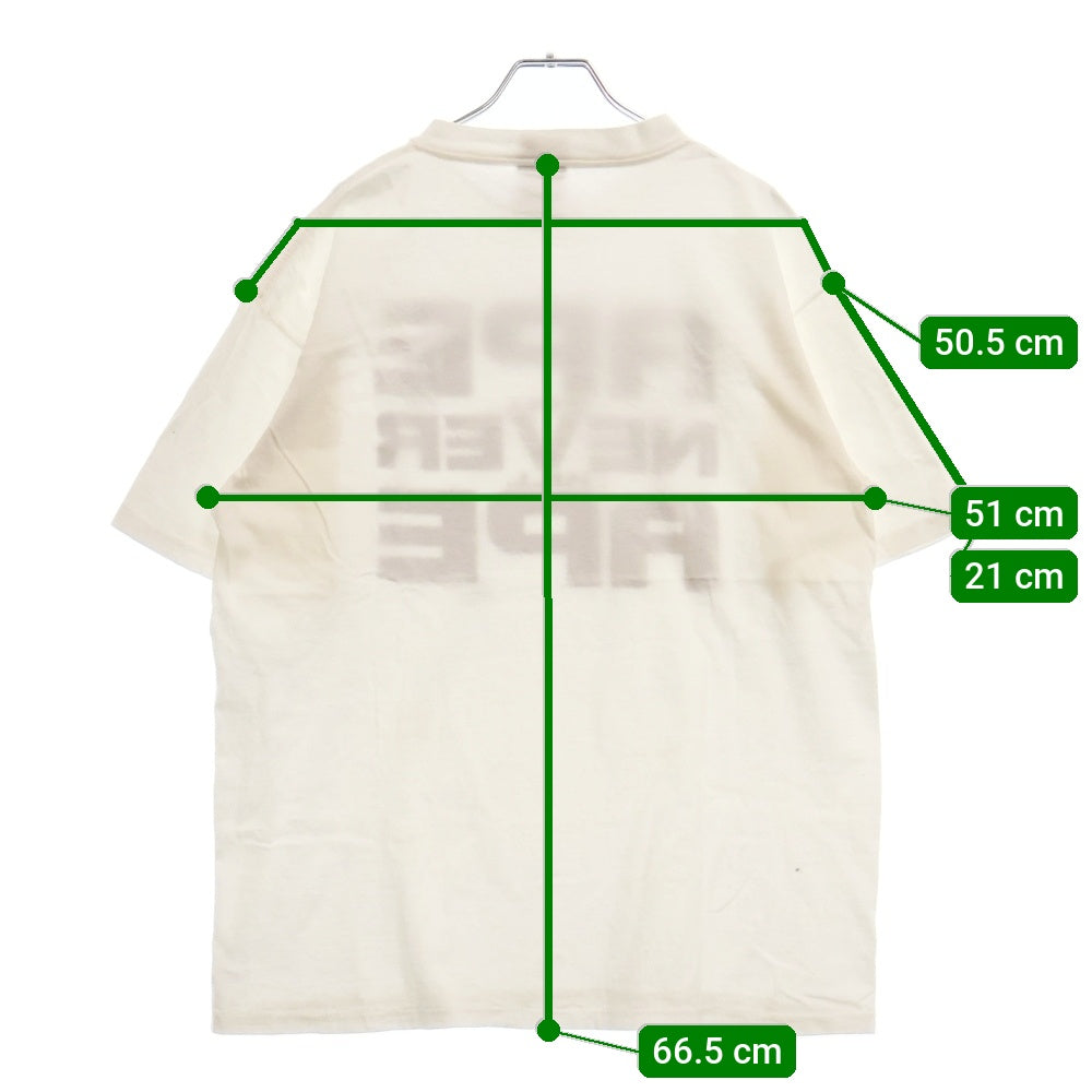 A BATHING APE(アベイシングエイプ) 90S VINTAGE ONEITA タグ APE SHALL NEVER KILL APE プリント 半袖Tシャツ ホワイト