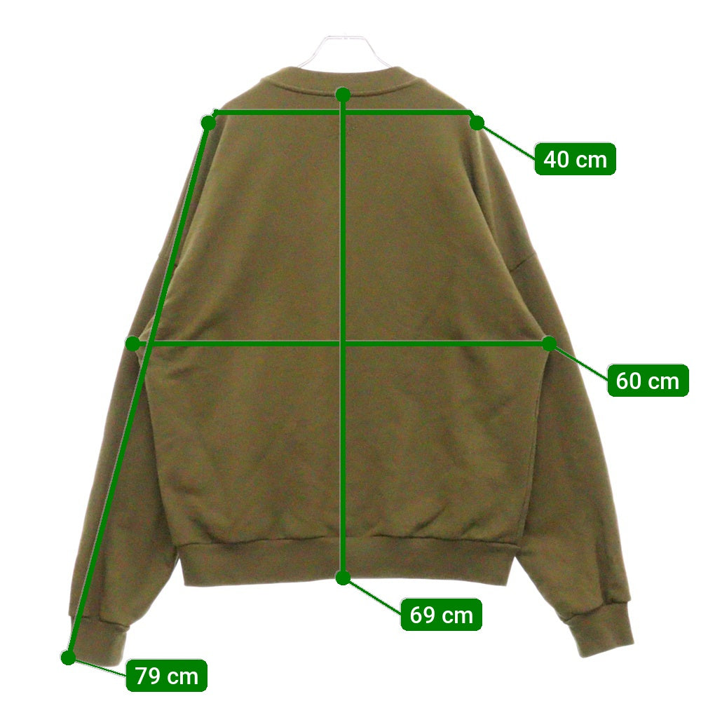 LOUIS VUITTON(ルイヴィトン) 24SS Cotton Signature Sweatshirt コットンシグネチャースウェットシャツ クルーネックトレーナー RM241 FWC HQY88W カーキ